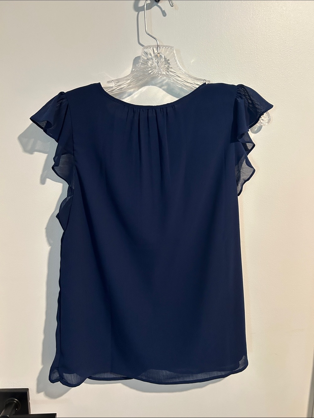 J. Crew Navy Flutter Sleeve Women's Top - Picture 3 of 4